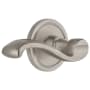 Grandeur Circulaire Solid Brass Rose Right Handed Passage Door Lever Set with Portofino Lever and 2-3/8" Backset Satin Nickel