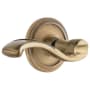 Grandeur Circulaire Solid Brass Rose Right Handed Passage Door Lever Set with Portofino Lever and 2-3/8" Backset Vintage Brass