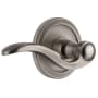 Grandeur Circulaire Solid Brass Rose Right Handed Passage Door Lever Set with Bellagio Lever and 2-3/8" Backset Antique Pewter