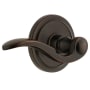 Grandeur Circulaire Solid Brass Rose Right Handed Passage Door Lever Set with Bellagio Lever and 2-3/8" Backset Timeless Bronze