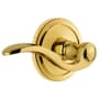 Grandeur Circulaire Solid Brass Rose Right Handed Passage Door Lever Set with Bellagio Lever and 2-3/8" Backset Lifetime Brass