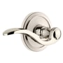 Grandeur Circulaire Solid Brass Rose Right Handed Passage Door Lever Set with Bellagio Lever and 2-3/8" Backset Polished Nickel