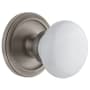 Grandeur Circulaire Solid Brass Rose Passage Door Knob Set with Hyde Park Knob and 2-3/8" Backset Antique Pewter