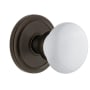 Grandeur Circulaire Solid Brass Rose Passage Door Knob Set with Hyde Park Knob and 2-3/8" Backset Timeless Bronze