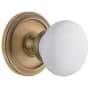 Grandeur Circulaire Solid Brass Rose Passage Door Knob Set with Hyde Park Knob and 2-3/8" Backset Vintage Brass