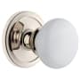Grandeur Circulaire Solid Brass Rose Passage Door Knob Set with Hyde Park Knob and 2-3/8" Backset Polished Nickel