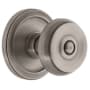 Grandeur Circulaire Solid Brass Rose Passage Door Knob Set with Bouton Knob and 2-3/8" Backset Antique Pewter