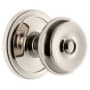 Grandeur Circulaire Solid Brass Rose Passage Door Knob Set with Bouton Knob and 2-3/8" Backset Polished Nickel