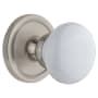 Grandeur Circulaire Solid Brass Rose Single Dummy Door Knob with Hyde Park Knob Satin Nickel