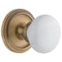 Grandeur Circulaire Solid Brass Rose Single Dummy Door Knob with Hyde Park Knob Vintage Brass