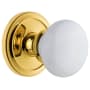 Grandeur Circulaire Solid Brass Rose Single Dummy Door Knob with Hyde Park Knob Lifetime Brass