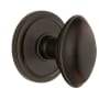 Grandeur Circulaire Solid Brass Rose Single Dummy Door Knob with Eden Prairie Knob Timeless Bronze