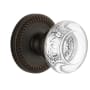 Grandeur Newport Solid Brass Rose Passage Door Knob Set with Bordeaux Crystal Knob and 2-3/8" Backset Timeless Bronze