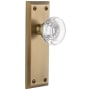 Grandeur Fifth Avenue Solid Brass Rose Passage Door Knob Set with Bordeaux Crystal Knob and 2-3/8" Backset Vintage Brass
