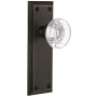 Grandeur Fifth Avenue Solid Brass Rose Passage Door Knob Set with Bordeaux Crystal Knob and 2-3/8" Backset Timeless Bronze