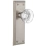 Grandeur Fifth Avenue Solid Brass Rose Passage Door Knob Set with Bordeaux Crystal Knob and 2-3/8" Backset Satin Nickel