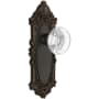 Grandeur Vintage Grande Victorian Single Dummy Door Knob with Smooth Round Crystal Knob - Solid Brass Rose Plate Timeless Bronze