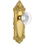 Grandeur Vintage Grande Victorian Single Dummy Door Knob with Smooth Round Crystal Knob - Solid Brass Rose Plate Lifetime Brass