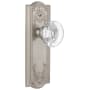 Grandeur Parthenon Solid Brass Rose Single Dummy Door Knob with Bordeaux Crystal Knob Satin Nickel