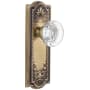 Grandeur Parthenon Solid Brass Rose Dummy Door Knob Set with Bordeaux Crystal Knob Vintage Brass