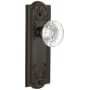 Grandeur Parthenon Solid Brass Rose Dummy Door Knob Set with Bordeaux Crystal Knob Timeless Bronze