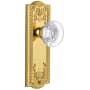 Grandeur Parthenon Solid Brass Rose Dummy Door Knob Set with Bordeaux Crystal Knob Polished Brass