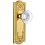 Grandeur Parthenon Solid Brass Rose Dummy Door Knob Set with Bordeaux Crystal Knob Lifetime Brass