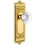 Grandeur Windsor Solid Brass Rose Dummy Door Knob Set with Bordeaux Crystal Knob Lifetime Brass
