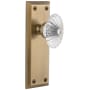 Grandeur Fifth Avenue Solid Brass Rose Single Dummy Door Knob with Burgundy Crystal Knob Vintage Brass