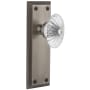 Grandeur Fifth Avenue Solid Brass Rose Single Dummy Door Knob with Burgundy Crystal Knob Antique Pewter
