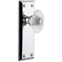 Grandeur Fifth Avenue Solid Brass Rose Single Dummy Door Knob with Burgundy Crystal Knob Bright Chrome