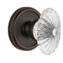 Grandeur Georgetown Solid Brass Rose Dummy Door Knob Set with Burgundy Crystal Knob Timeless Bronze