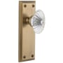 Grandeur Fifth Avenue Solid Brass Rose Privacy Door Knob Set with Burgundy Crystal Knob and 2-3/8" Backset Vintage Brass