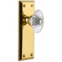 Grandeur Fifth Avenue Solid Brass Rose Privacy Door Knob Set with Burgundy Crystal Knob and 2-3/8" Backset Polished Brass