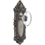 Grandeur Grande Victorian Solid Brass Rose Passage Door Knob Set with Provence Crystal Knob and 2-3/8" Backset Antique Pewter