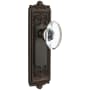 Grandeur Windsor Solid Brass Rose Dummy Door Knob Set with Provence Crystal Knob Timeless Bronze