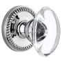 Grandeur Newport Solid Brass Rose Privacy Door Knob Set with Provence Crystal Knob and 2-3/8" Backset Bright Chrome