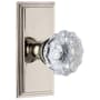 Grandeur Circulaire Solid Brass Rose Dummy Door Knob Set with Fontainebleau Crystal Knob Polished Nickel