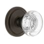 Grandeur Circulaire Solid Brass Rose Dummy Door Knob Set with Bordeaux Crystal Knob Timeless Bronze
