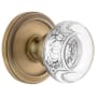 Grandeur Circulaire Solid Brass Rose Dummy Door Knob Set with Bordeaux Crystal Knob Vintage Brass