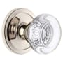 Grandeur Circulaire Solid Brass Rose Dummy Door Knob Set with Bordeaux Crystal Knob Polished Nickel