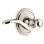 Grandeur Circulaire Solid Brass Rose Right Handed Privacy Door Lever Set with Bellagio Lever and 2-3/8" Backset Polished Nickel
