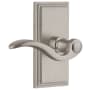 Grandeur Carre Solid Brass Rose Right Handed Passage Door Lever Set with Bellagio Lever and 2-3/8" Backset Satin Nickel