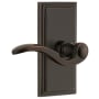 Grandeur Carre Solid Brass Rose Right Handed Passage Door Lever Set with Bellagio Lever and 2-3/8" Backset Timeless Bronze