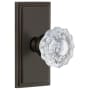 Grandeur Carre Solid Brass Rose Passage Door Knob Set with Versailles Crystal Knob and 2-3/8" Backset Timeless Bronze