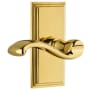 Grandeur Carre Solid Brass Rose Right Handed Single Dummy Door Lever with Portofino Lever Lifetime Brass