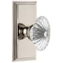 Grandeur Carre Solid Brass Rose Single Dummy Door Knob with Burgundy Crystal Knob Polished Nickel