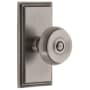 Grandeur Carre Solid Brass Rose Dummy Door Knob Set with Bouton Knob Antique Pewter