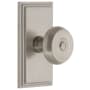 Grandeur Carre Solid Brass Rose Dummy Door Knob Set with Bouton Knob Satin Nickel