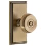 Grandeur Carre Solid Brass Rose Dummy Door Knob Set with Bouton Knob Vintage Brass